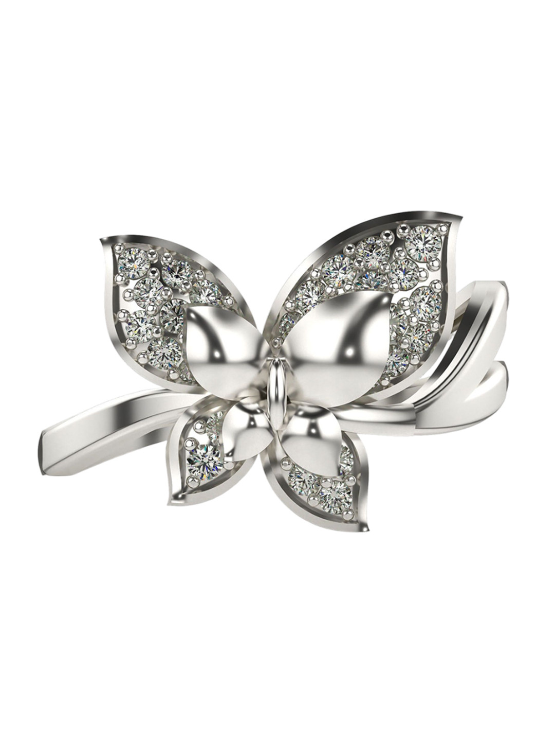 VALANOVA 14K White Gold Diamond Studded Ring 3.69 g