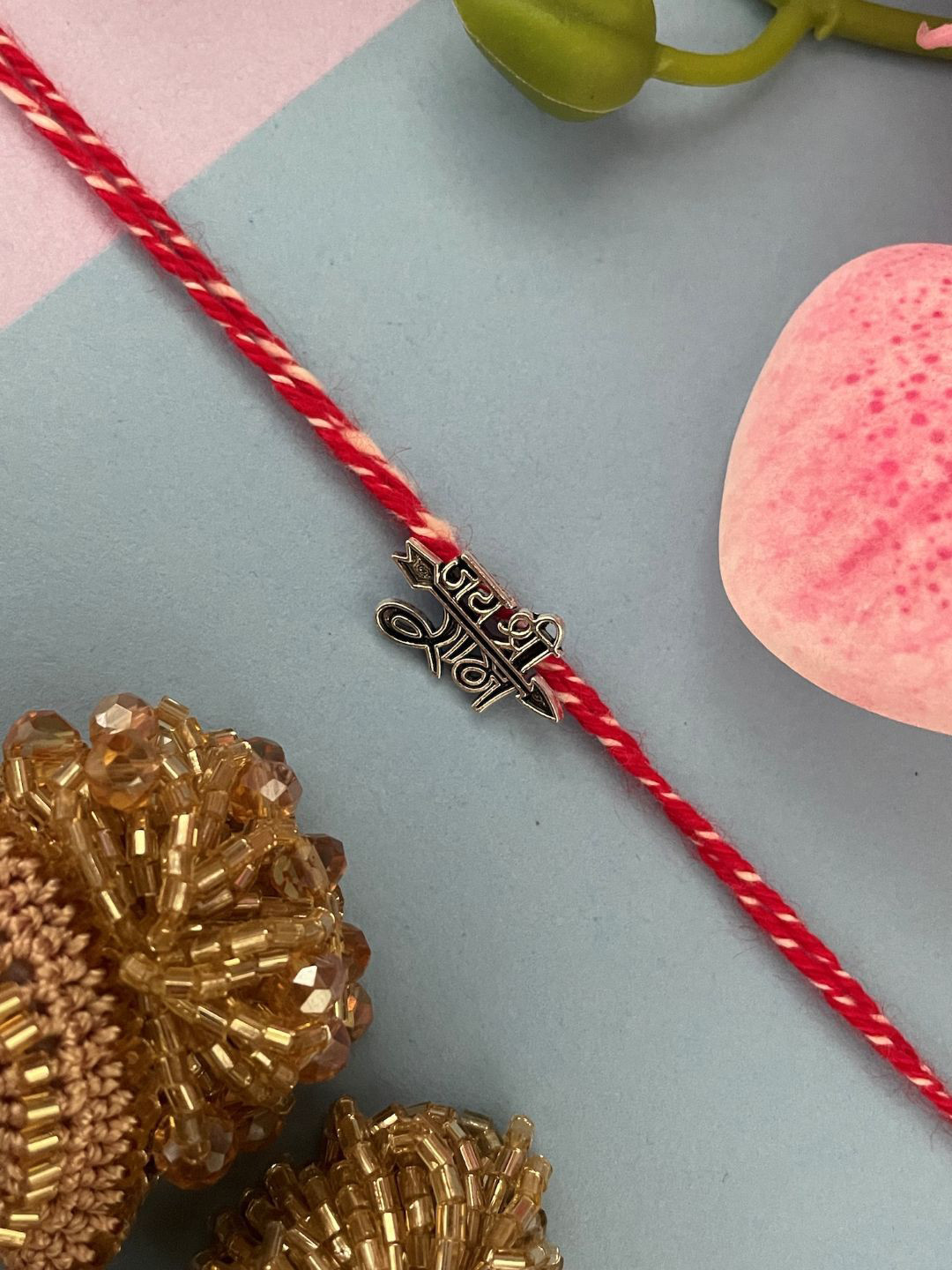 Digital Dress Room Jai Shree Ram Pendant Thread Rakhi