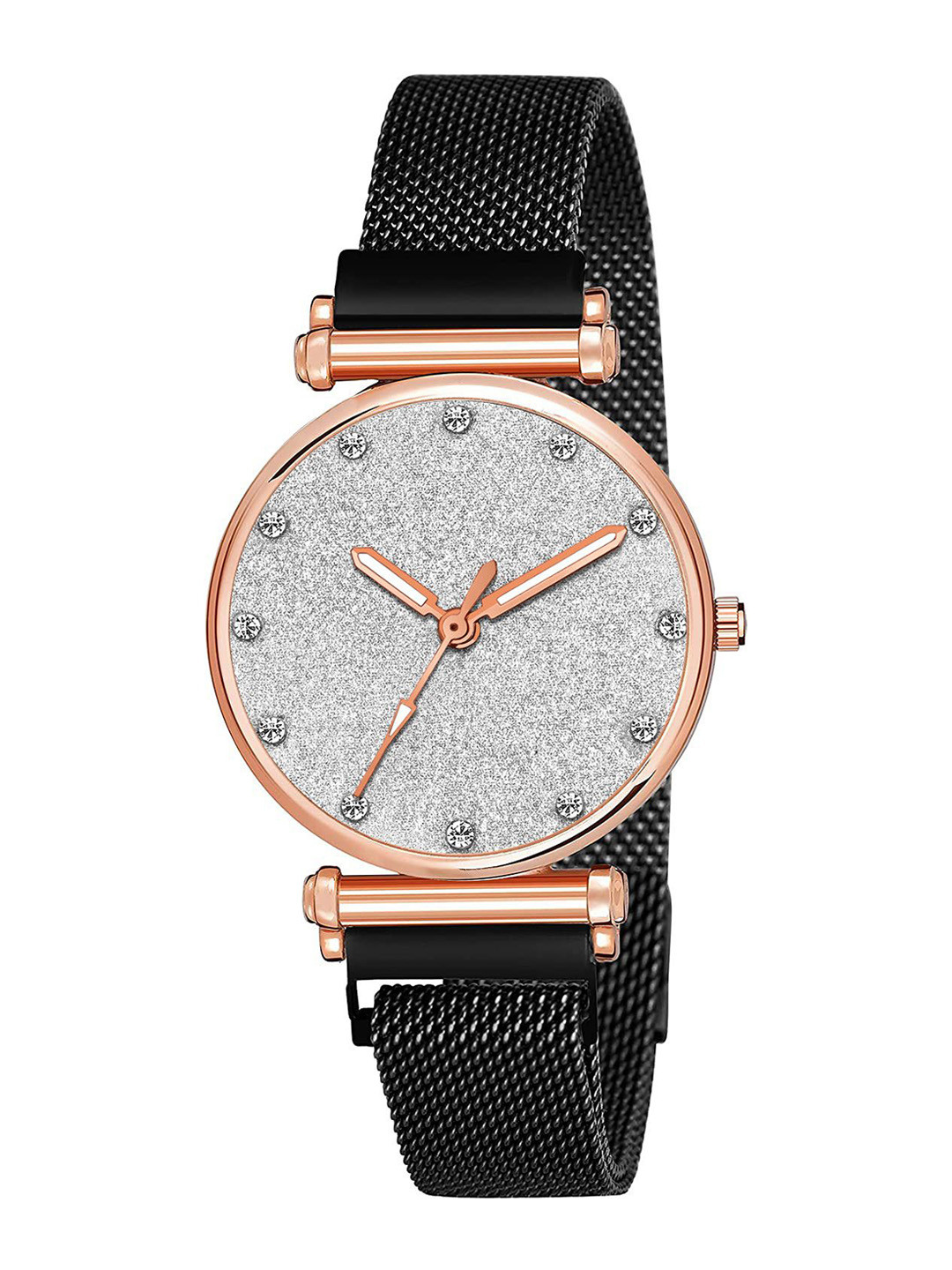 Gopal Shopcart Unisex Bracelet Style Straps Analogue Watch Csamon_34_black_Full Silver