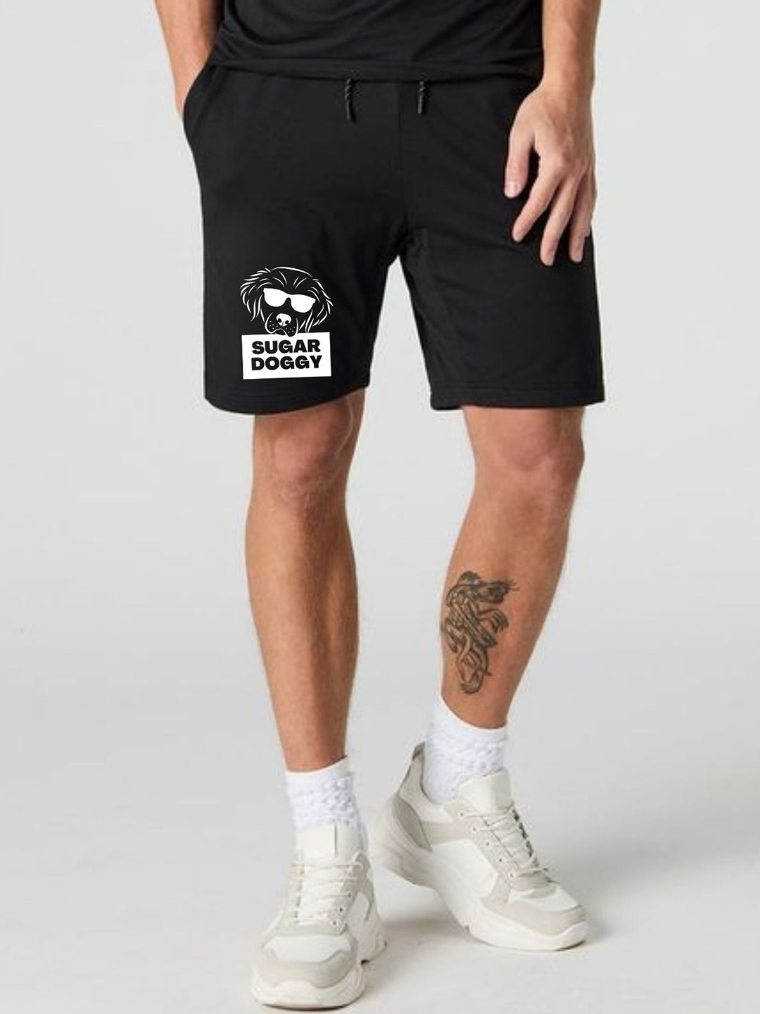 FABSTIEVE Men Sugar doggy Printed Low-Rise Cotton Shorts