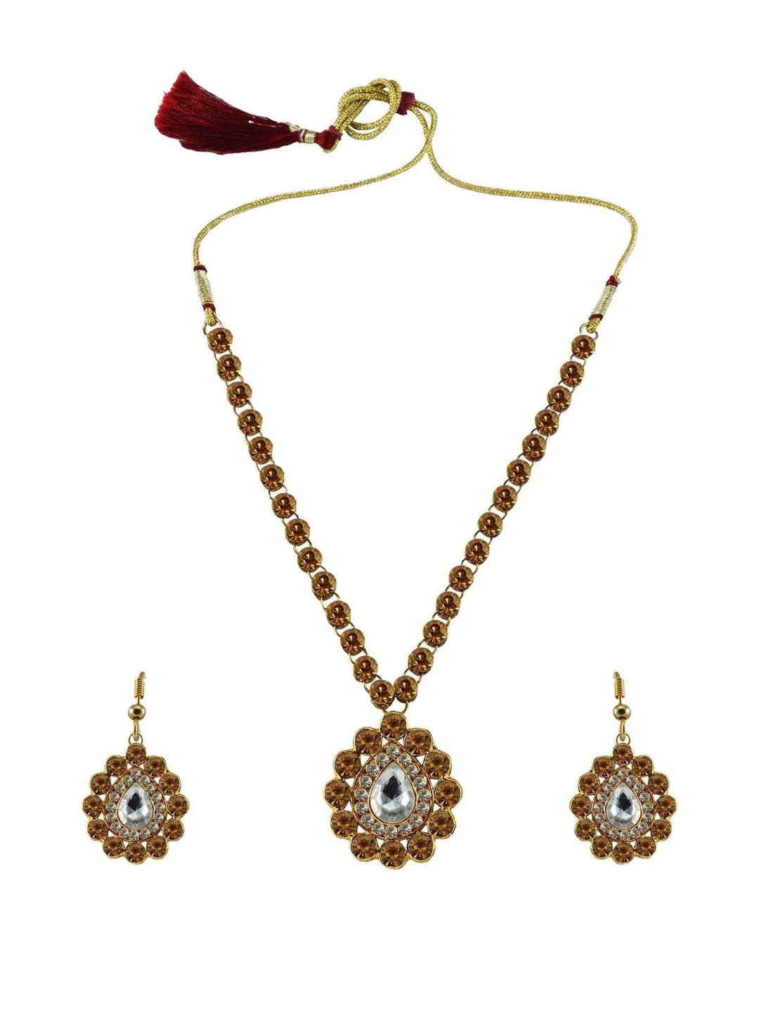 Vidhya Kangan Women Gold Rudraksha Beads Jewellery Set