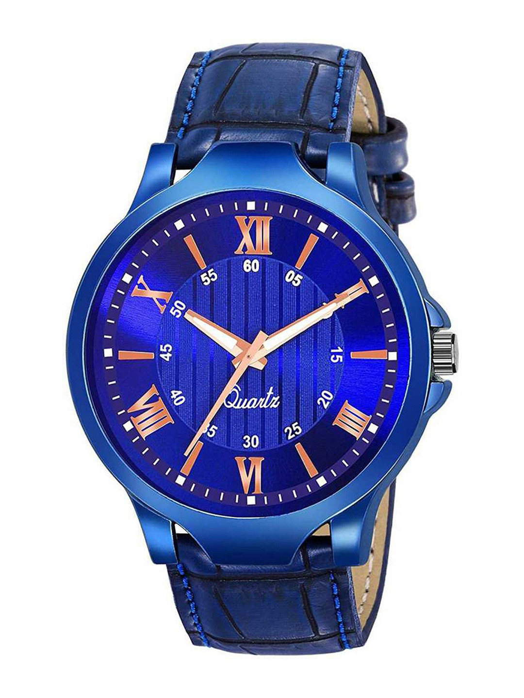 Gopal Shopcart Unisex Textured Straps Analogue Watch GR_1016_Blue_without_Date