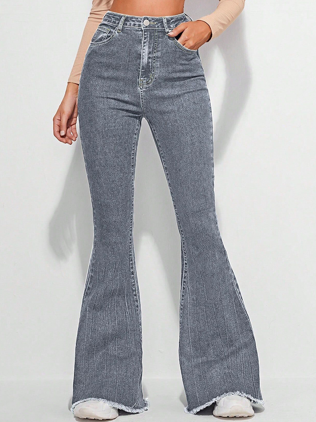 Glossia Women Bootilicious Bootcut High-Rise Light Fade Vintage Wash Stretchable Jeans