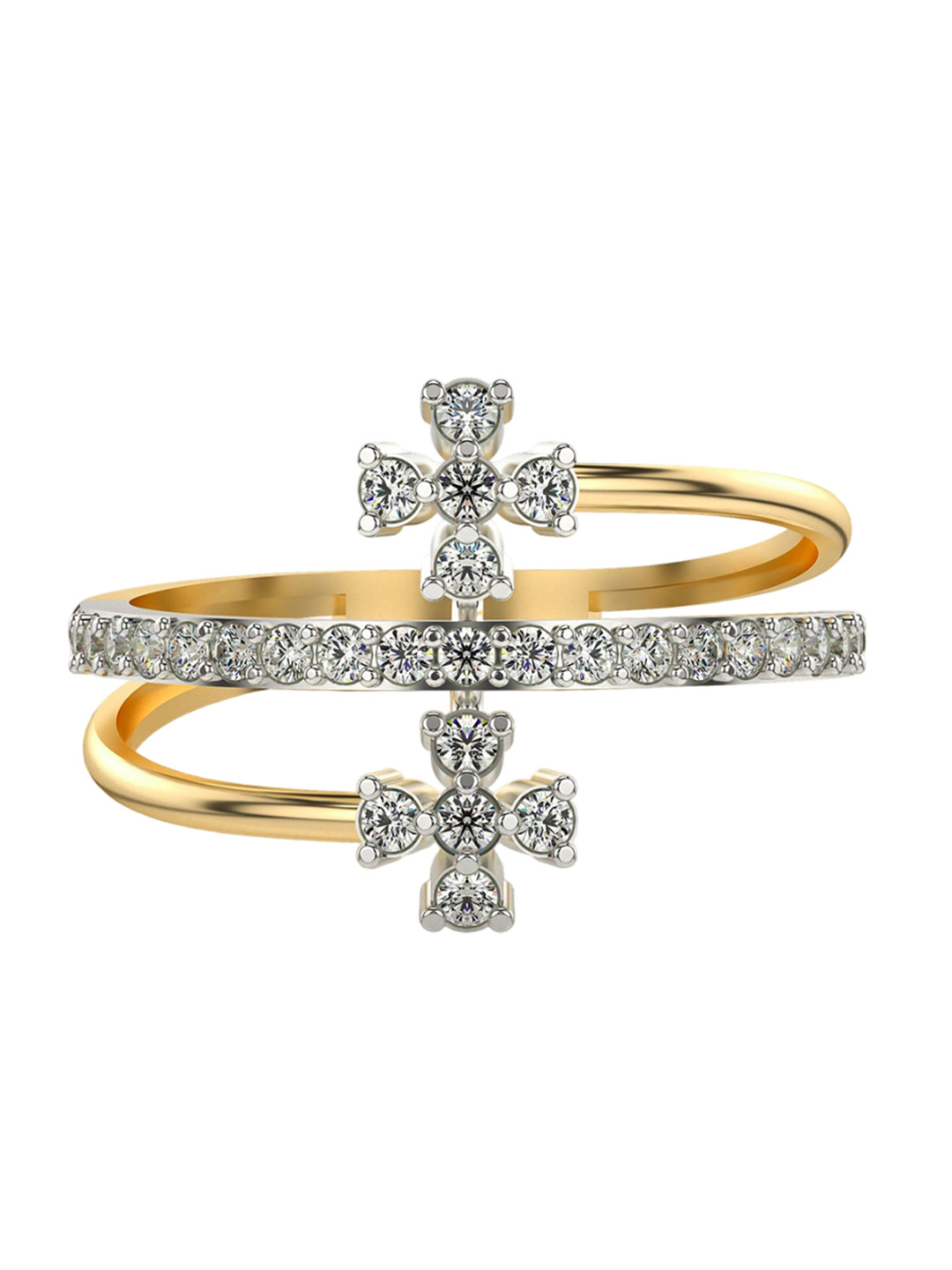 VALANOVA 14KT Gold Diamond Studded Ring 2.52gms