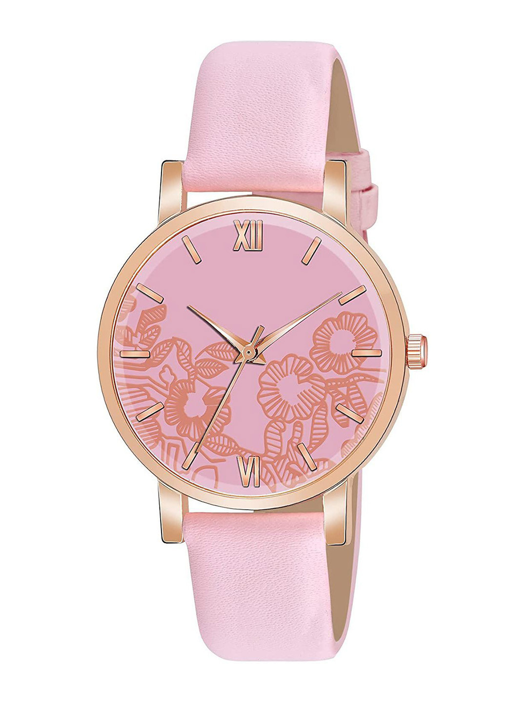 Gopal Shopcart Women Printed Dial Analogue Watch C36RG PINK R1 Leather