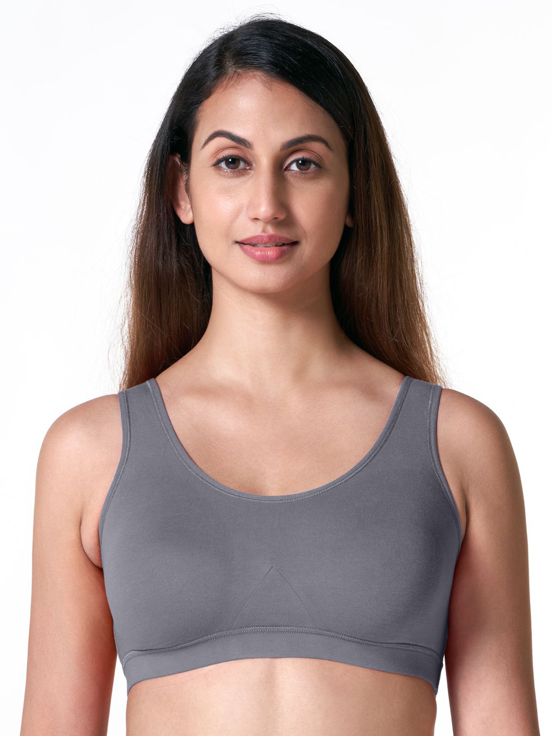 BLOSSOM Women Non Padded Moulded Slip On With Wide Underband Cotton Sports Bra