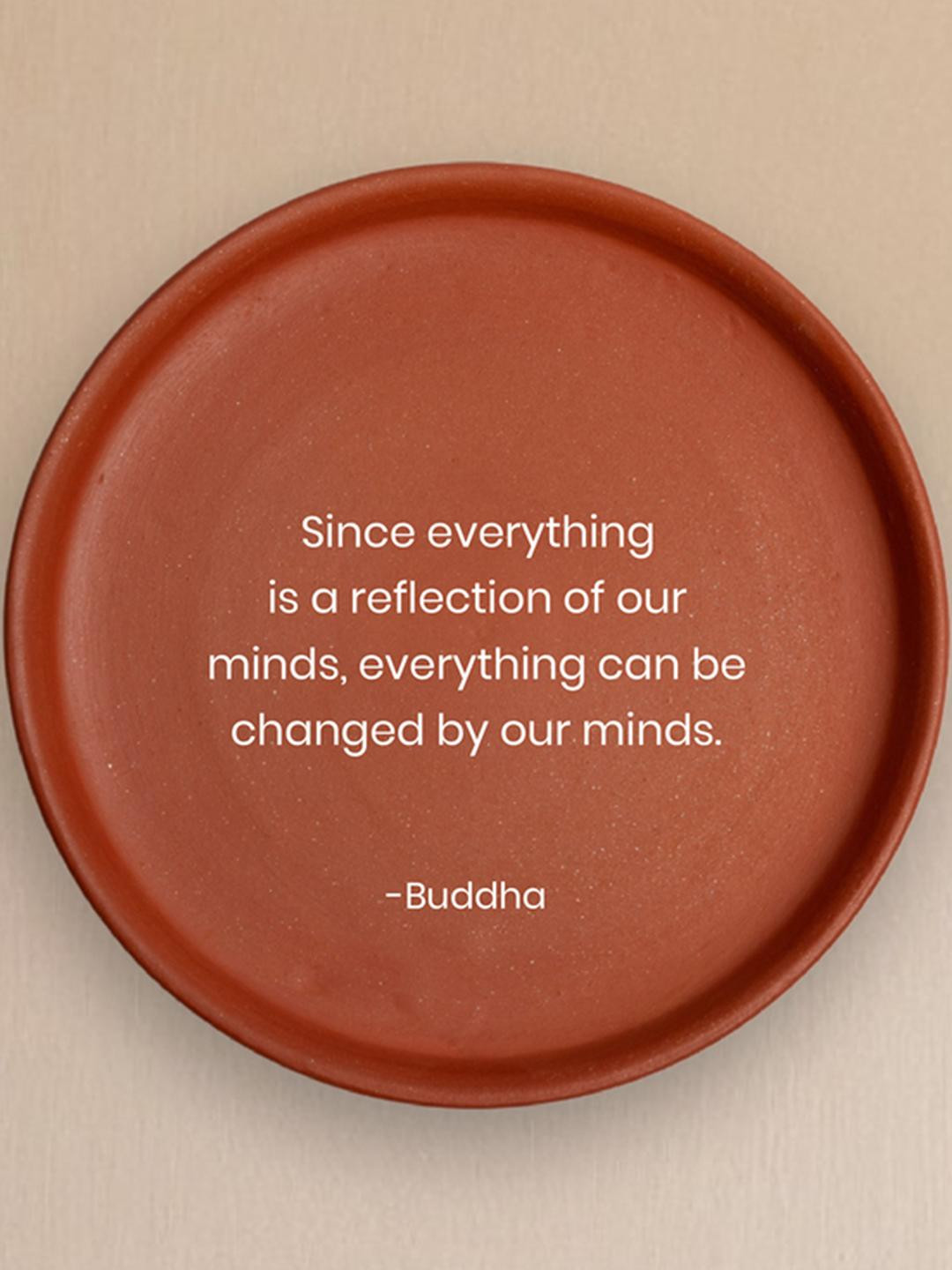 ALMIRO TREE Quote By Buddha Clay Matte Hanging Hall Wall Plates-8In