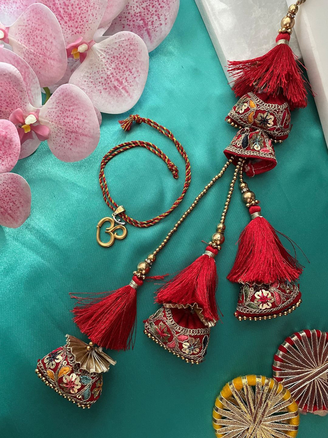 Digital Dress Room OM Pendant Beaded Bhaiya Bhabhi Rakhi