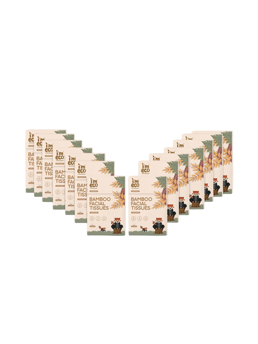 IMECO Set Of 15 Ultra-Soft Travel Friendly Bamboo Pocket Facial Tissue - 10 Tissues Each