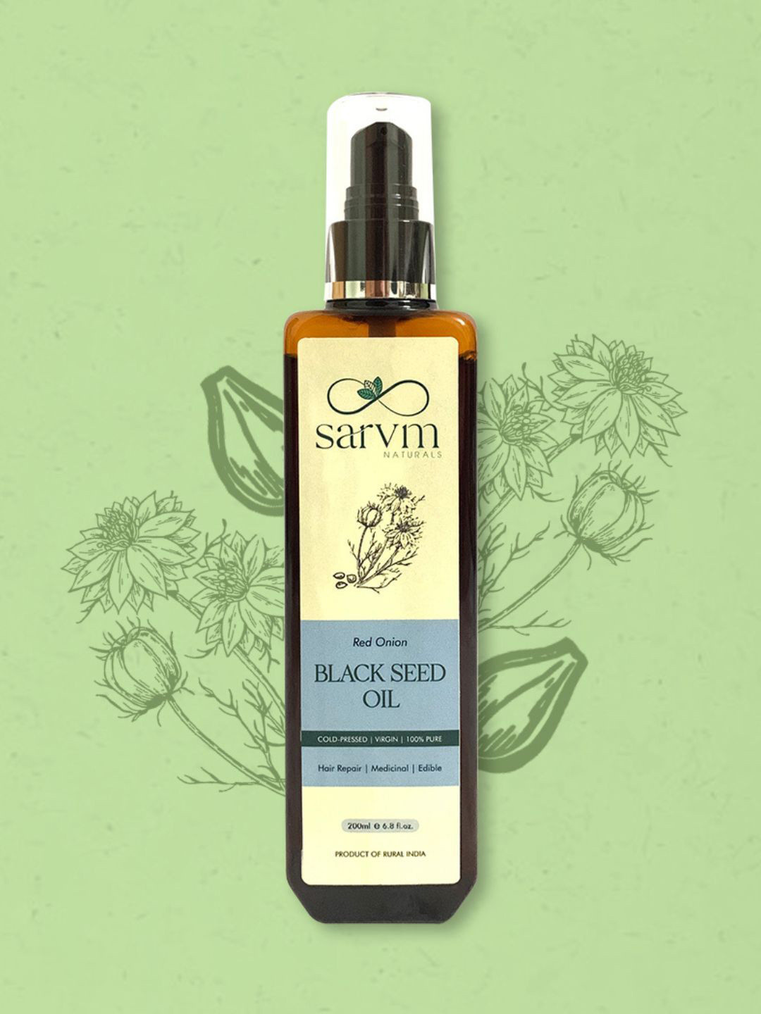 Sarvm Naturals Red Onion Blackseed Oil - 200 ml