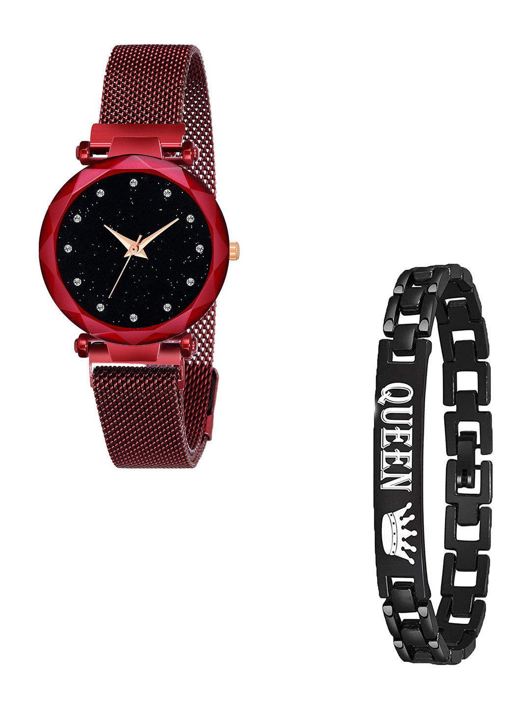 CSAMON Women Embellished Watch Gift Sets G GR_379_Red_12 Queen Bracelet