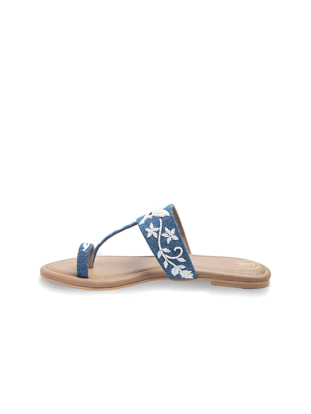 Preet Kaur Women Denim Bird Kolhapuri One Toe Flats