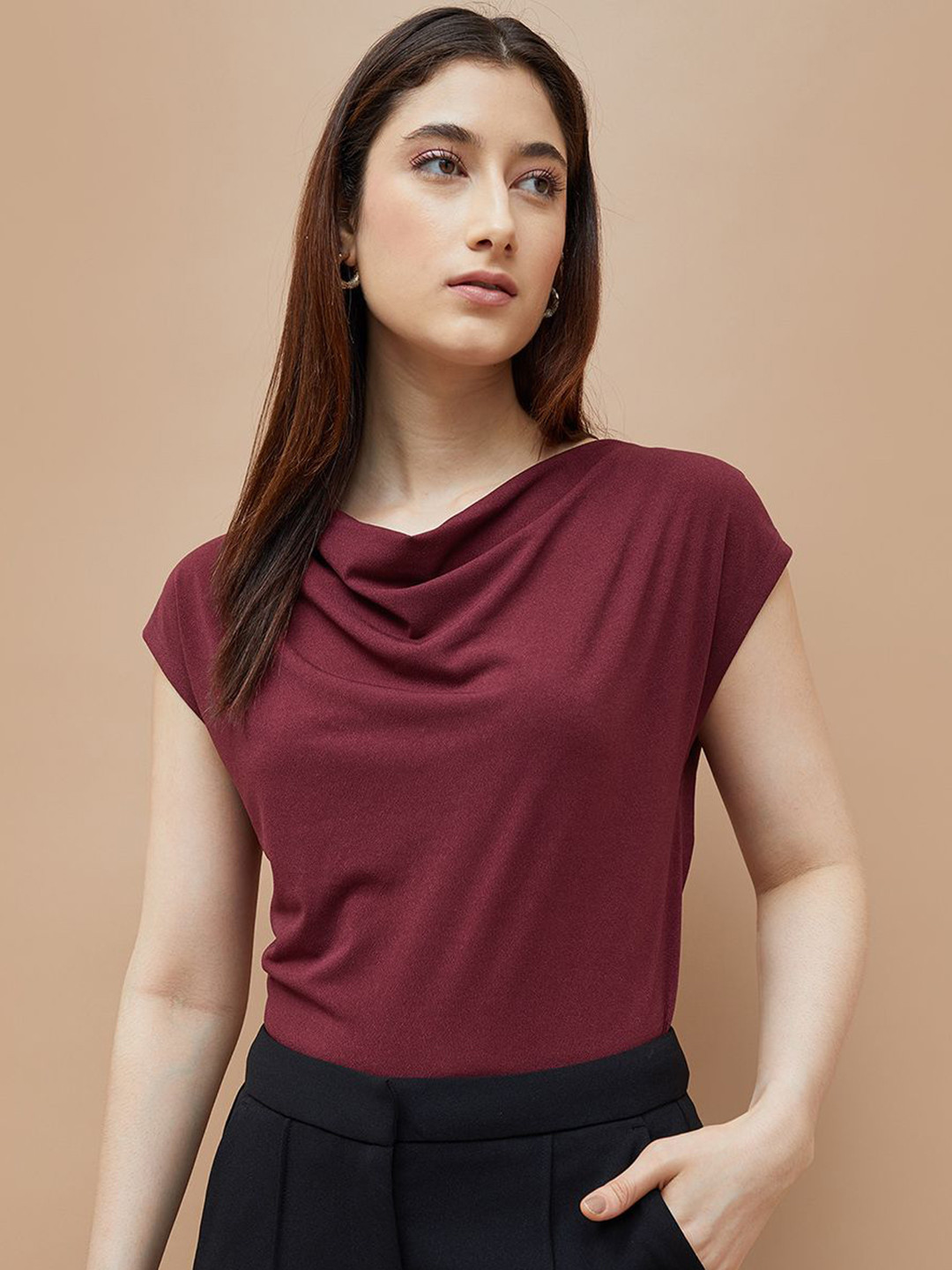 CODE by Lifestyle Cowl Neck Extended Sleeves T-shirt