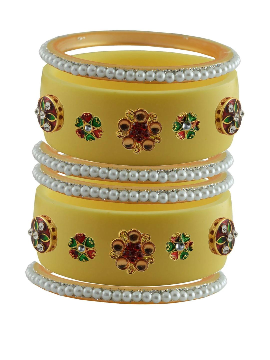 Vidhya Kangan plastic Multi floral design Bangle set
