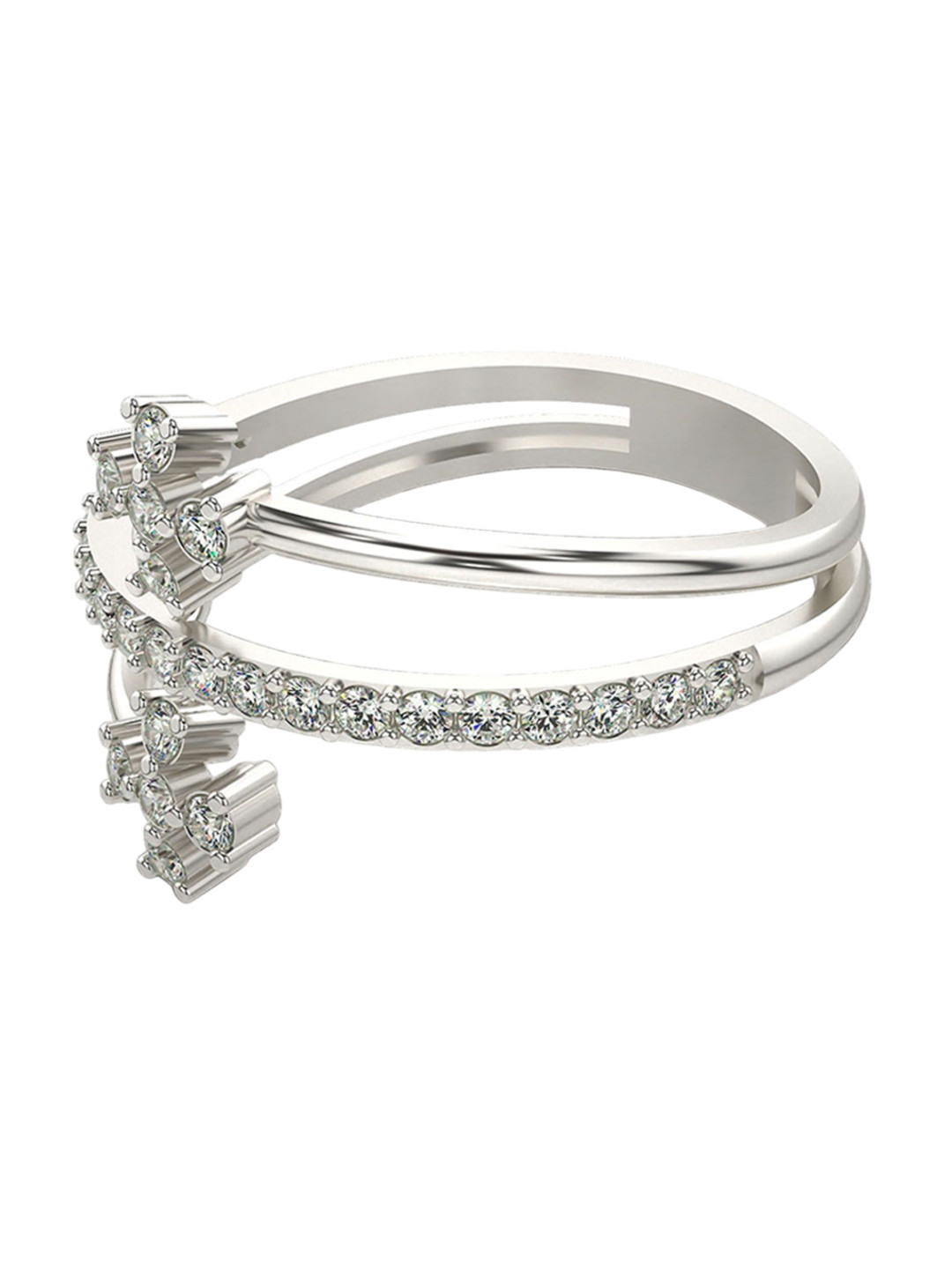 VALANOVA 18K White Gold Diamond Studded Ring 2.86 g