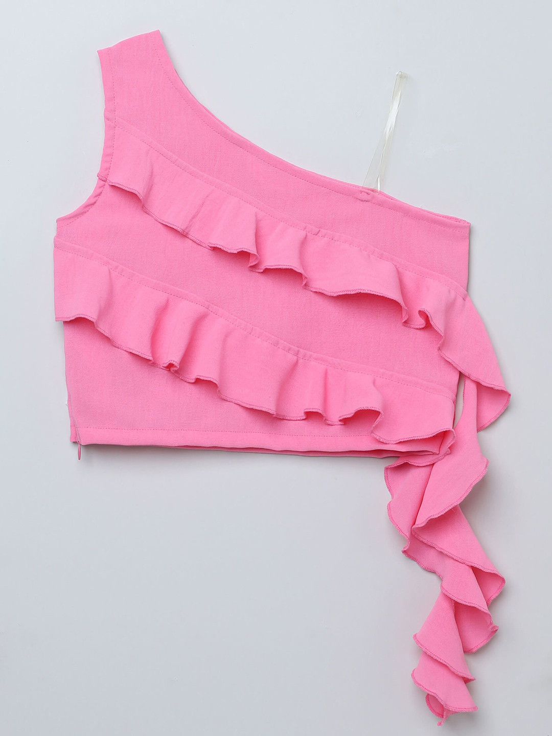 taffykids Girls One Shoulder Bardot Crop Top