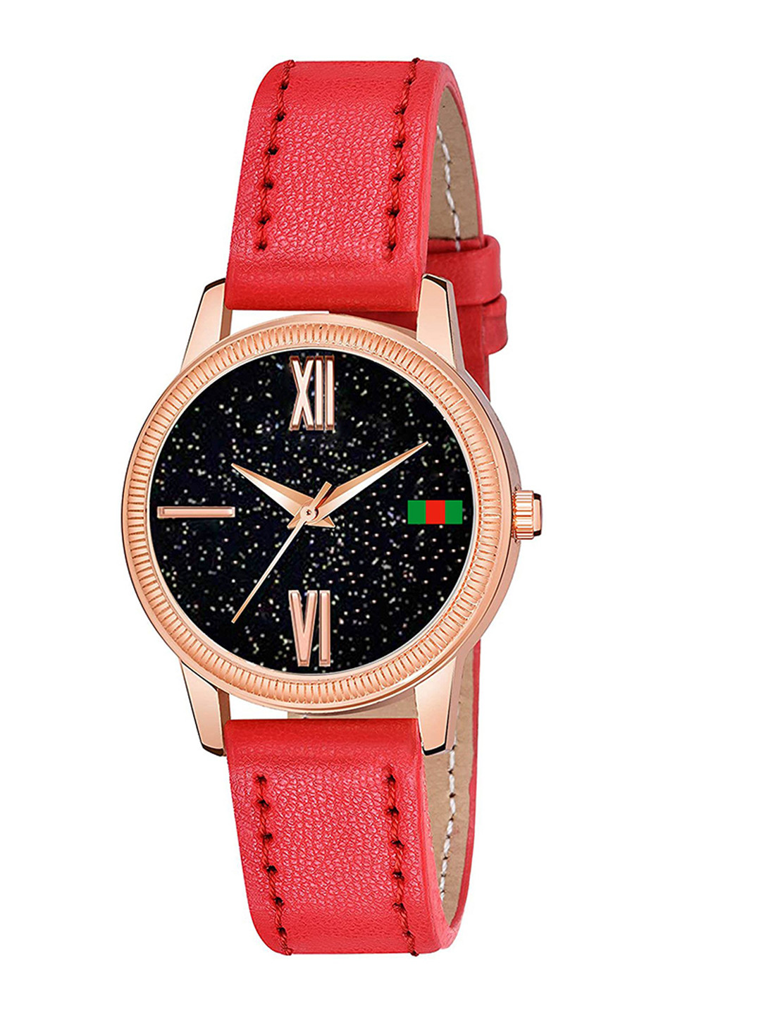 Gopal Shopcart Unisex Pack Of 2 Embellished Analogue Watch C25RG Roman MRO RED L