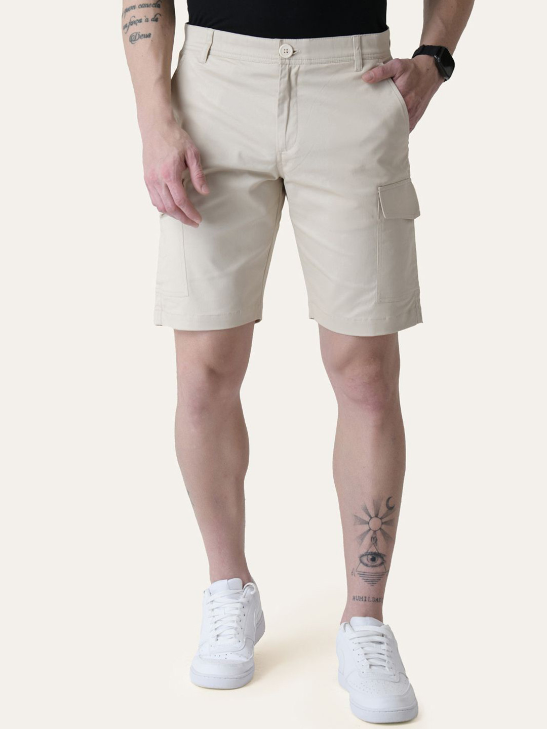 PERCH Men Regular Fit Mid-Rise Knee Length Shorts
