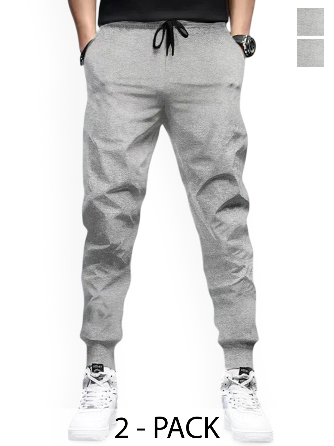 TRIPR Men Pack Of 2 Mid-Rise Joggers