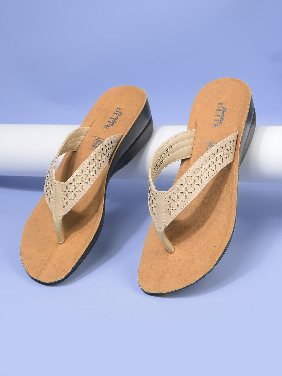 Bata Women Self Design Wedge Heel Sandals