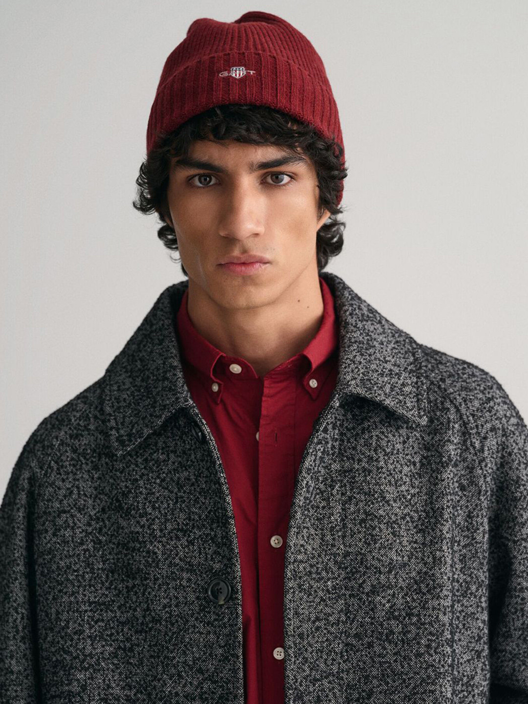 GANT Men Solid Shield Wool Beanie