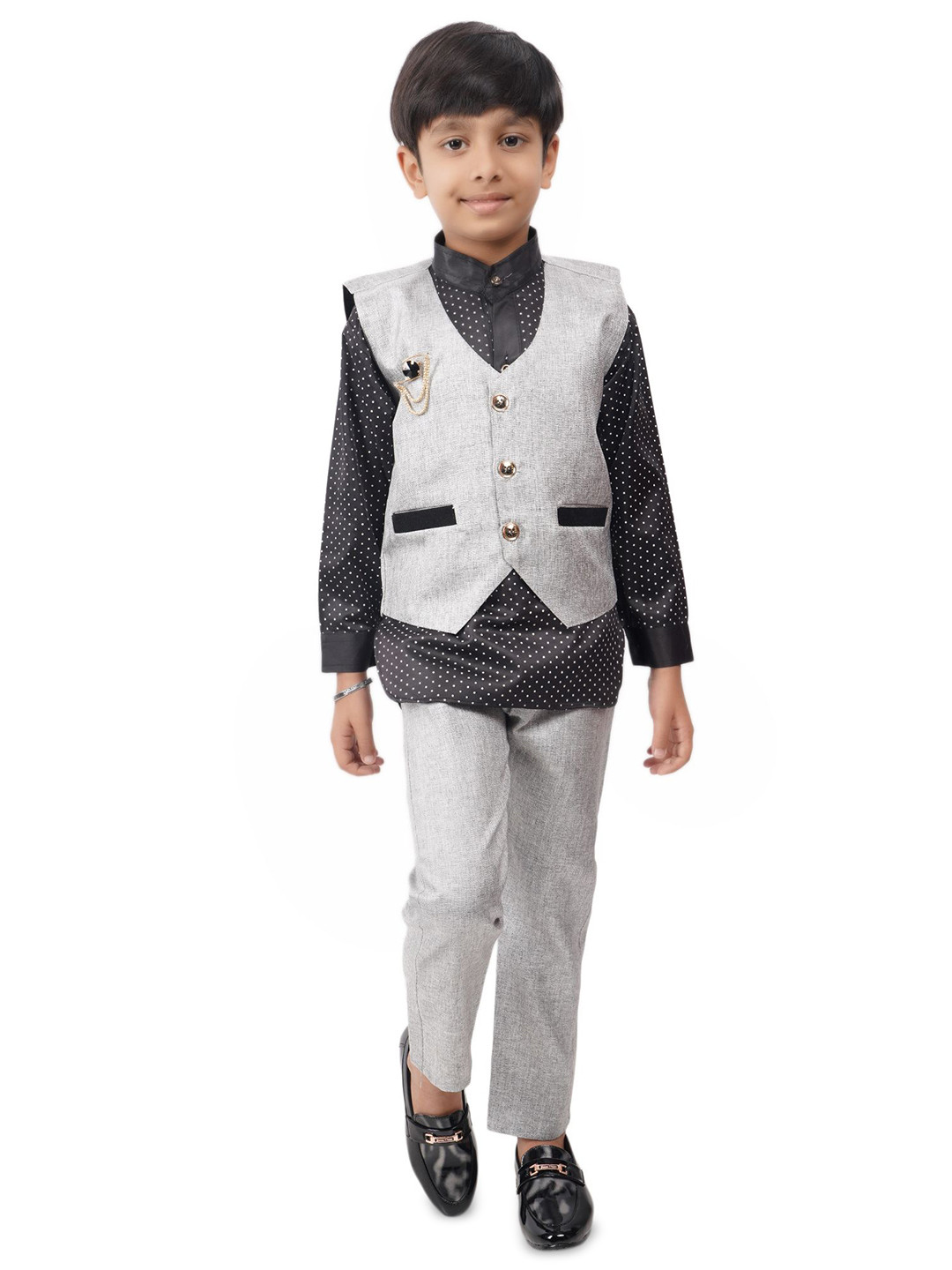 VALUE CREATION Printed 3-Piece Single-Breasted Suits