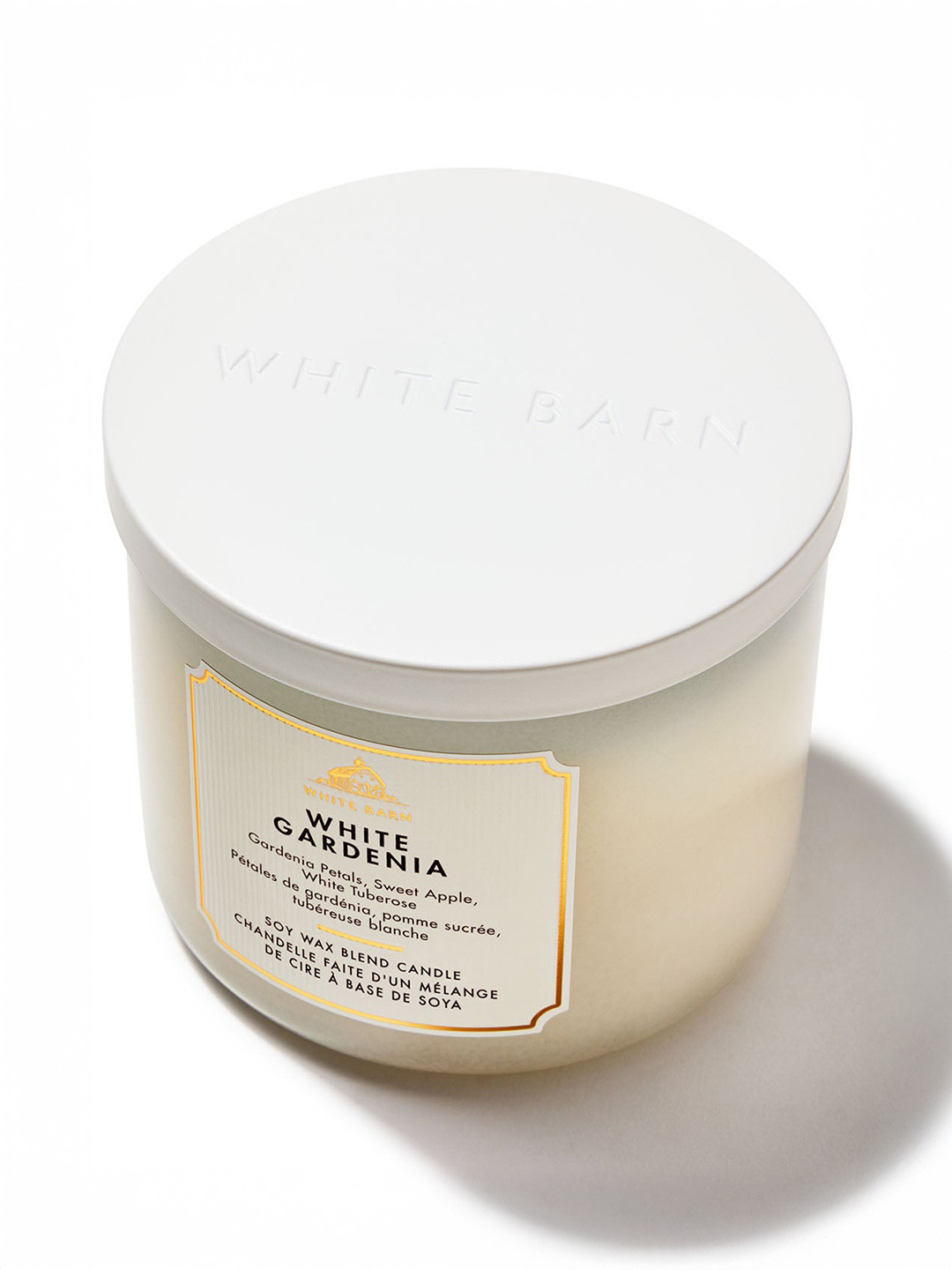 Bath & Body Works White Gardenia Scented 3 Wick Solid Geometric Regular Jar Candles