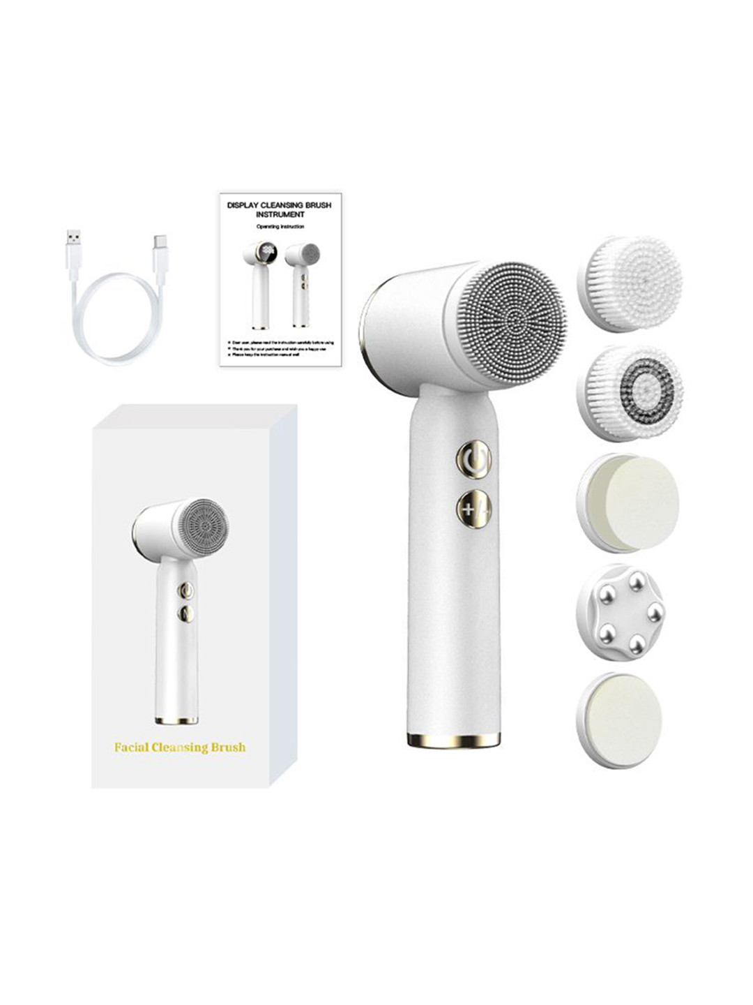 OPURA 6 In 1 Electric Facial Cleanser & Massager- White