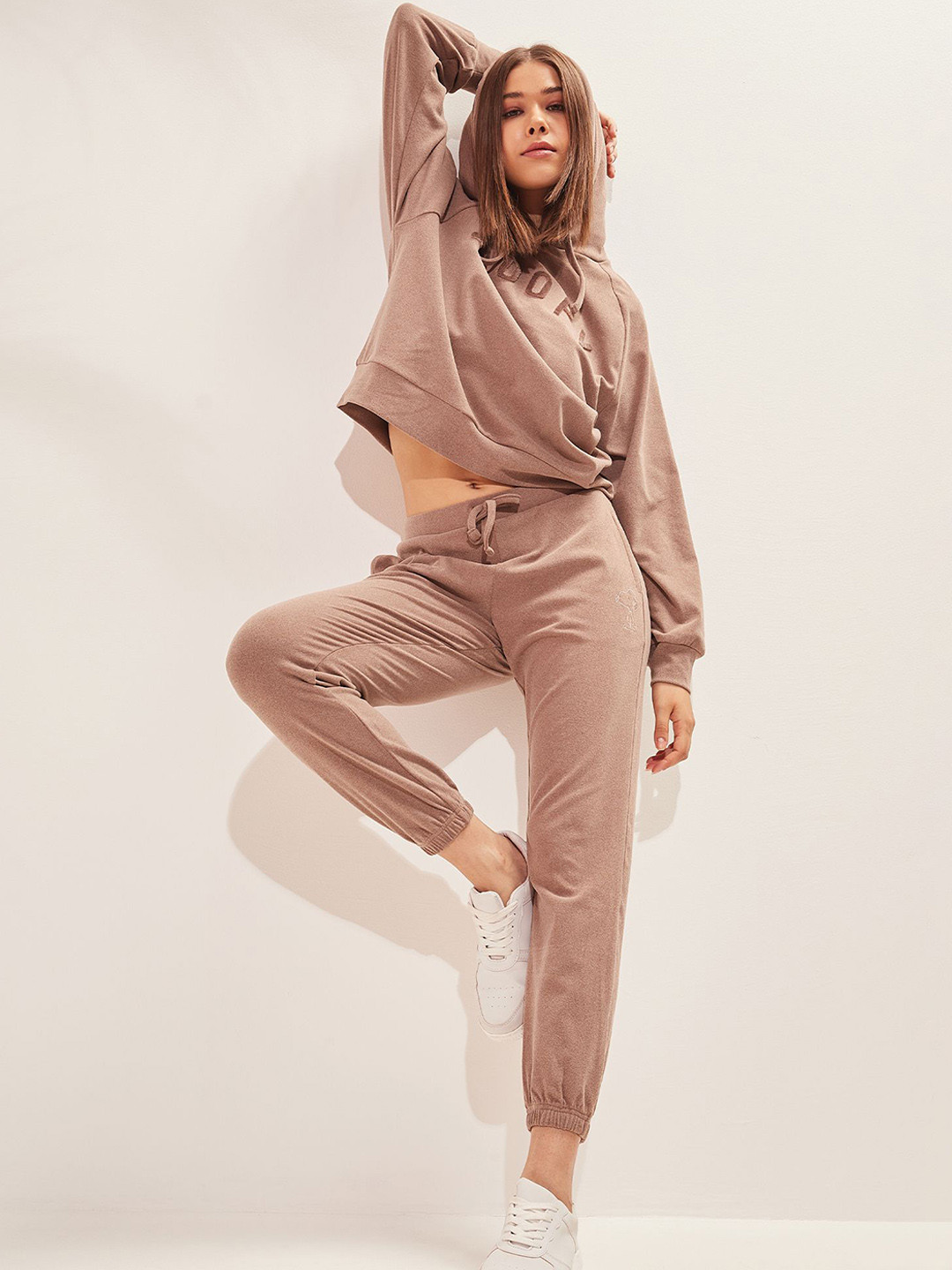 Sweet Dreams Printed Suede Rib Sweatshirt With Joggers