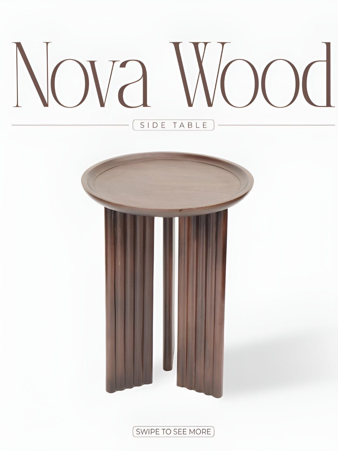 Qdore Home Nova Wood Brown Textured Wooden Bedside Table