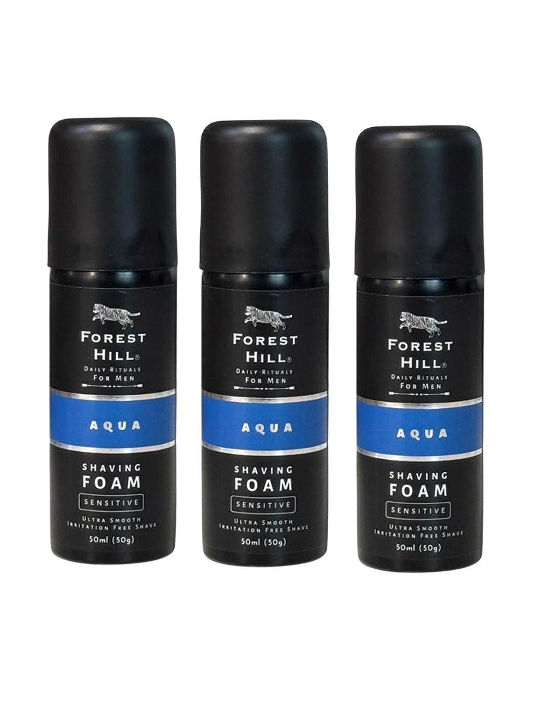 FOREST HILL Set Of 3 Aqua Cooling & Hydrating Shaving Foam - 50 ml Each