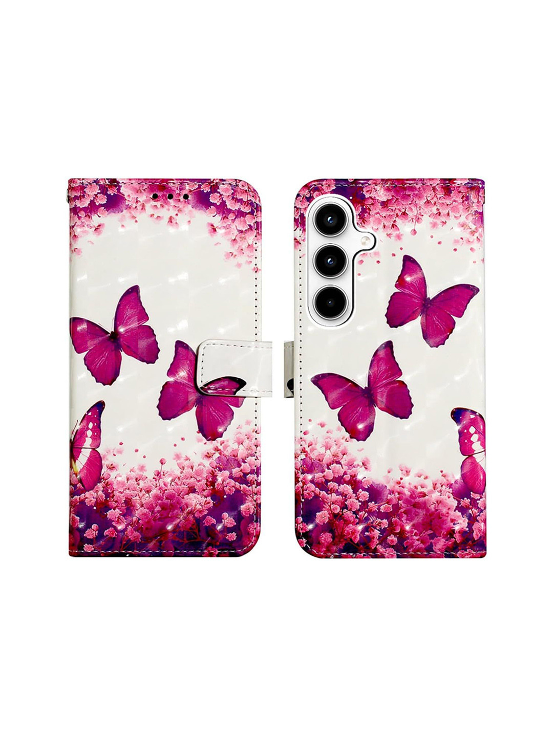 PEEPERLY Flip Back Cover Case for Samsung Galaxy S23 Ultra Butterfly Wallet Leather Case