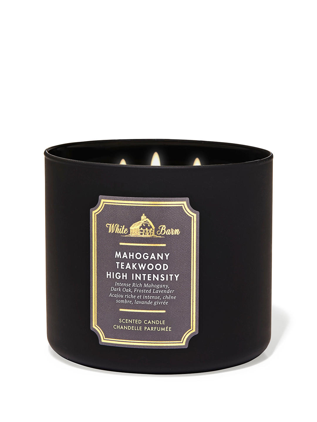 Bath & Body Works Mahogany Teakwood Intense 3 Wick Solid Geometric Regular Jar Candles