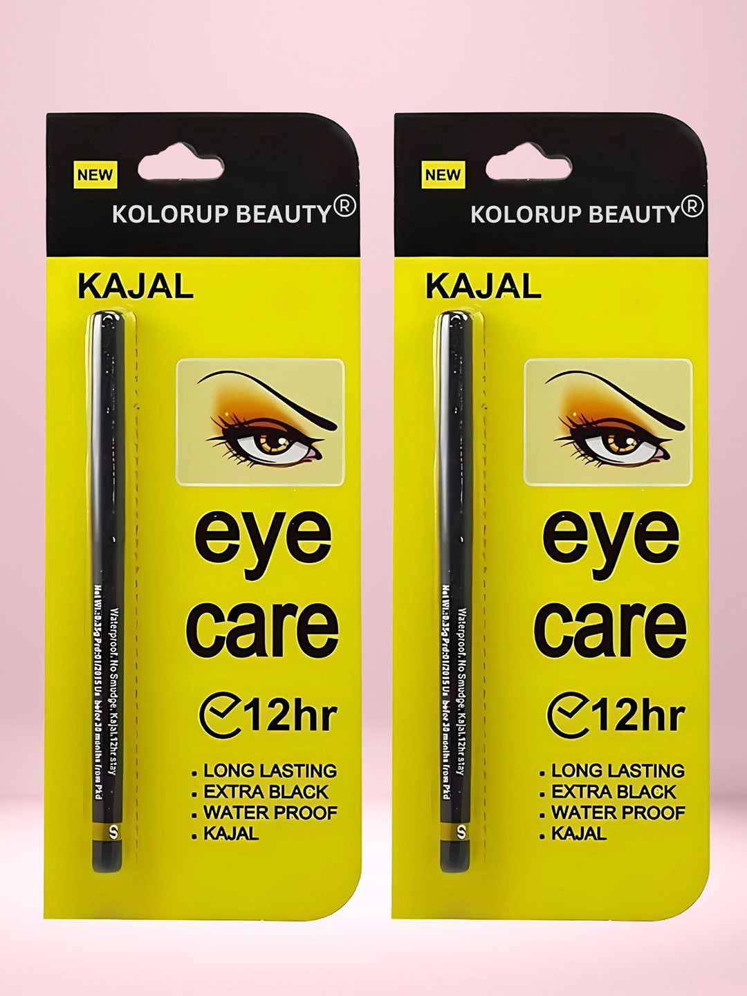 KOLORUP BEAUTY Set Of 2 12 Hr Waterproof Long-Lasting Pencil Kajal - 0.30 g - Extra Black