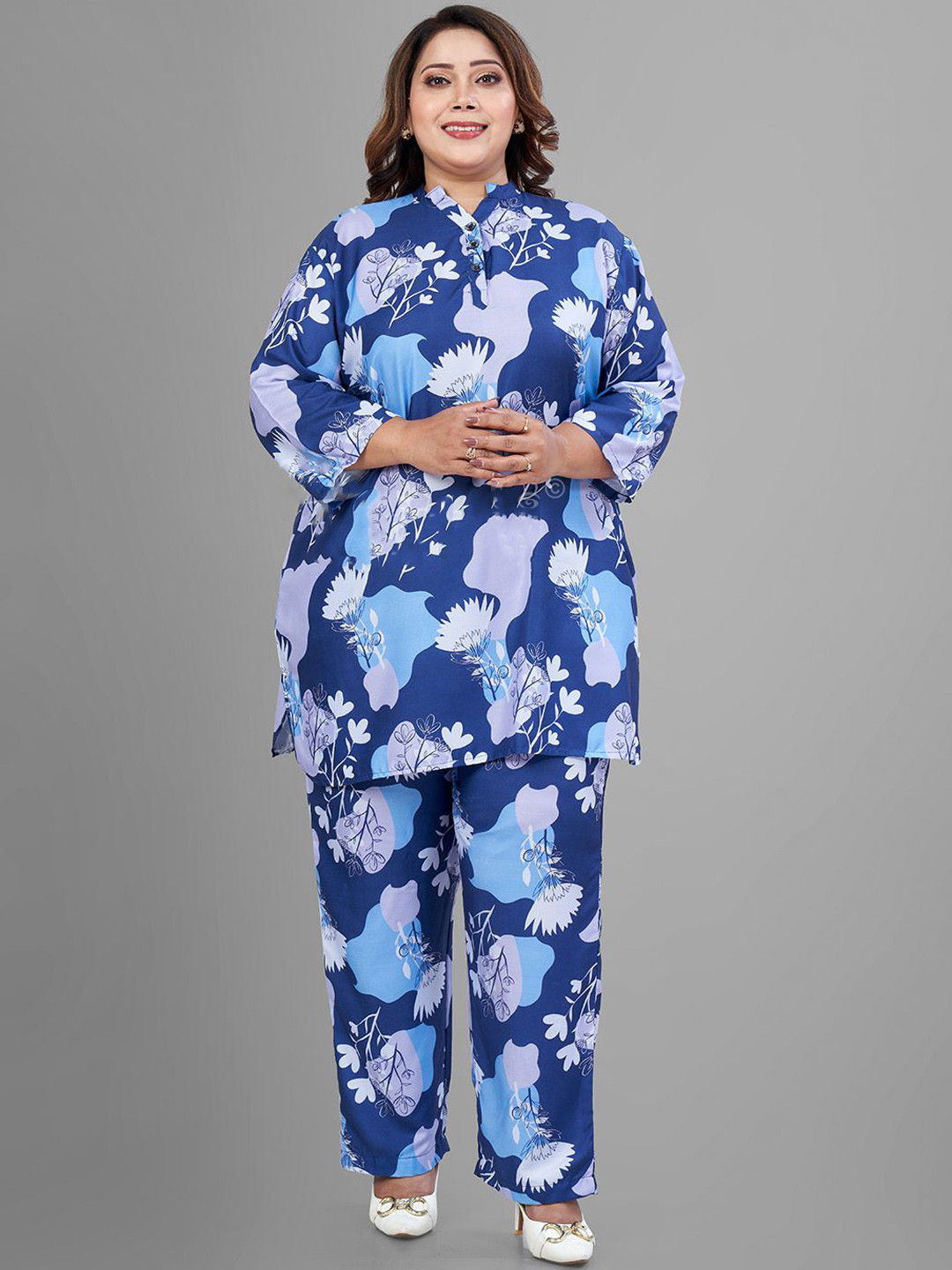 TITTLI Fully Printed Tunic With Trousers Plus Size Co-Ord Set