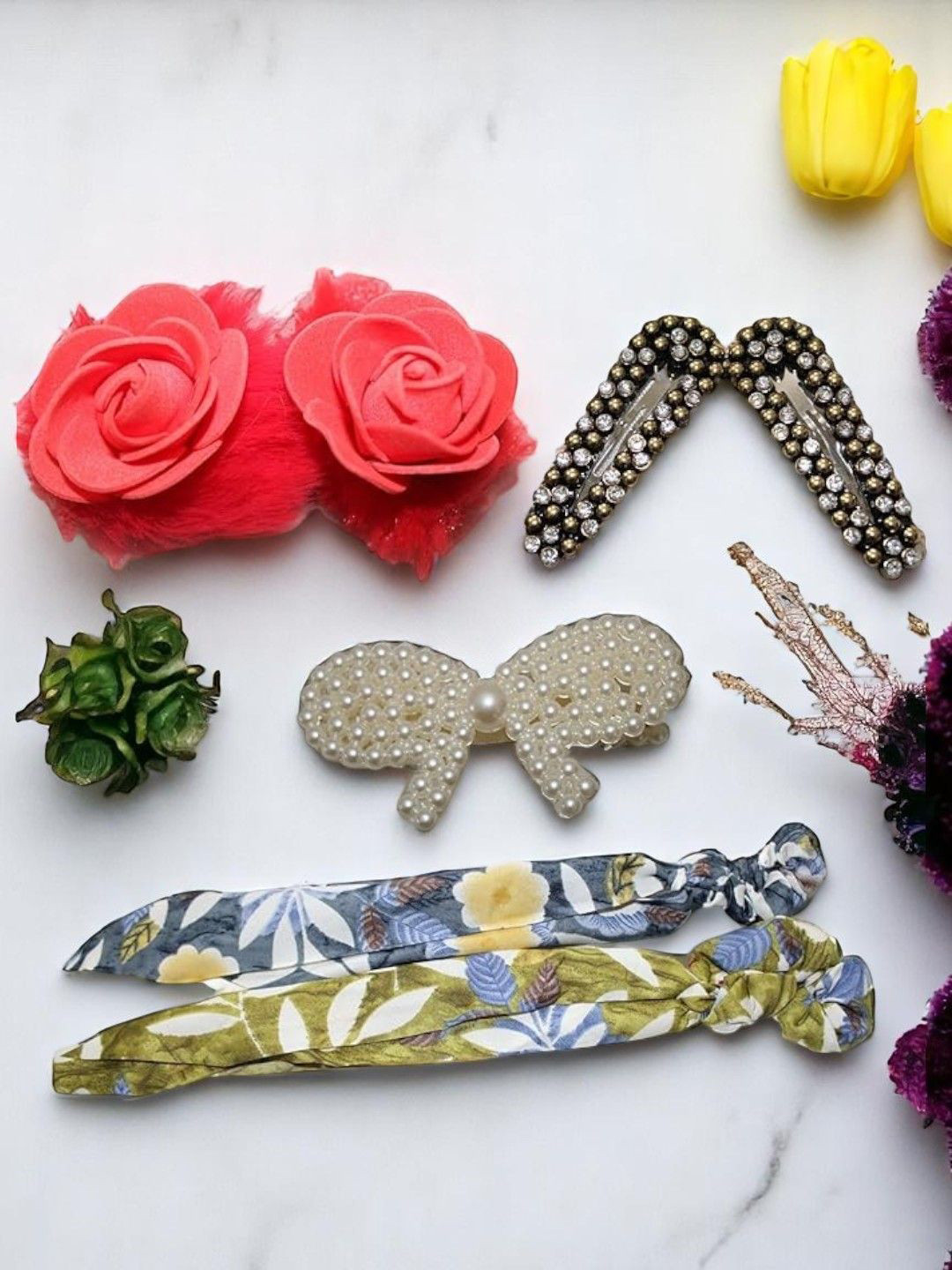 Jolly Faces Women Pack of 7 Metal Hair Accessory Set