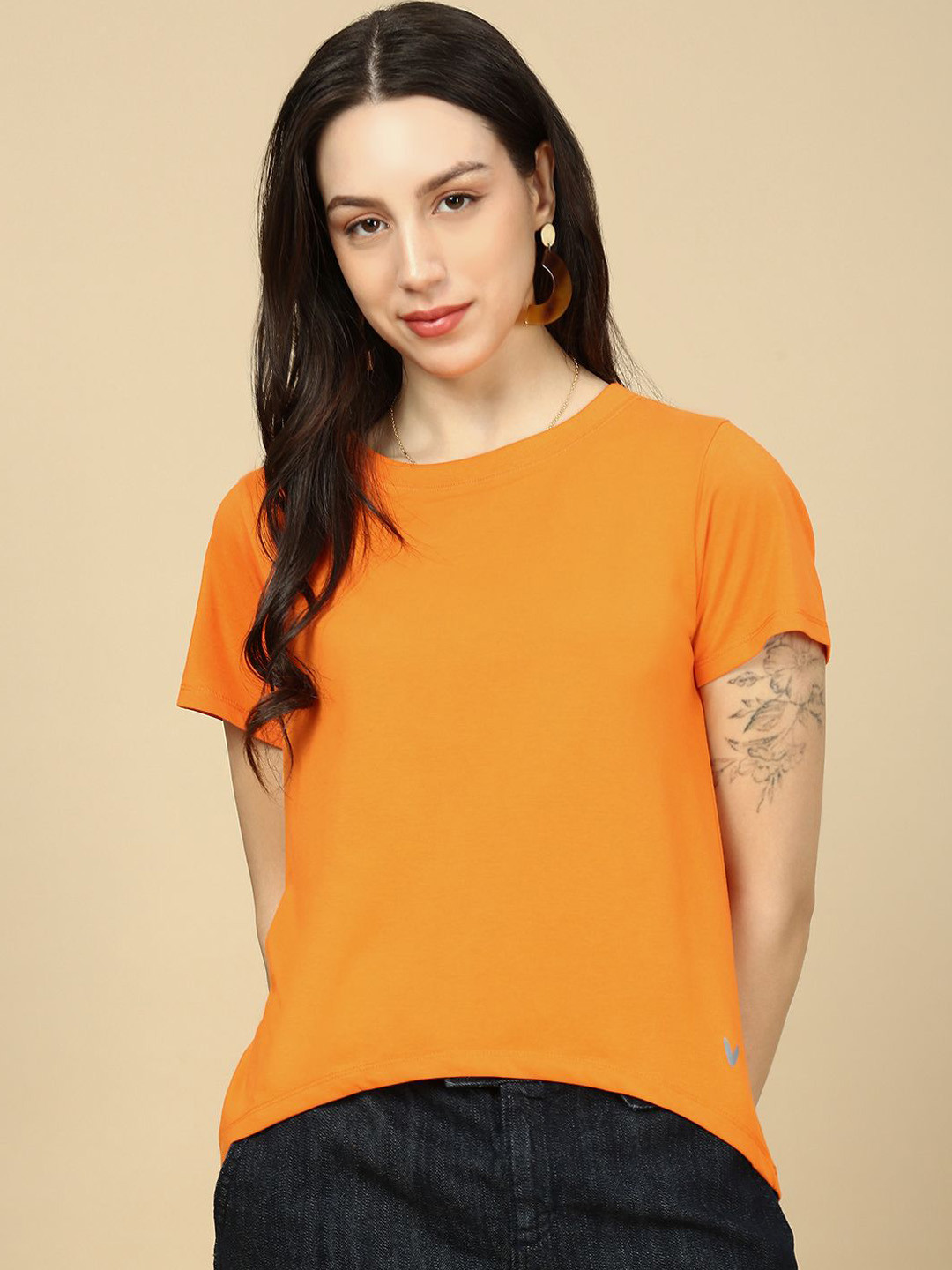 PYNK Round Neck Pure Cotton T-Shirt