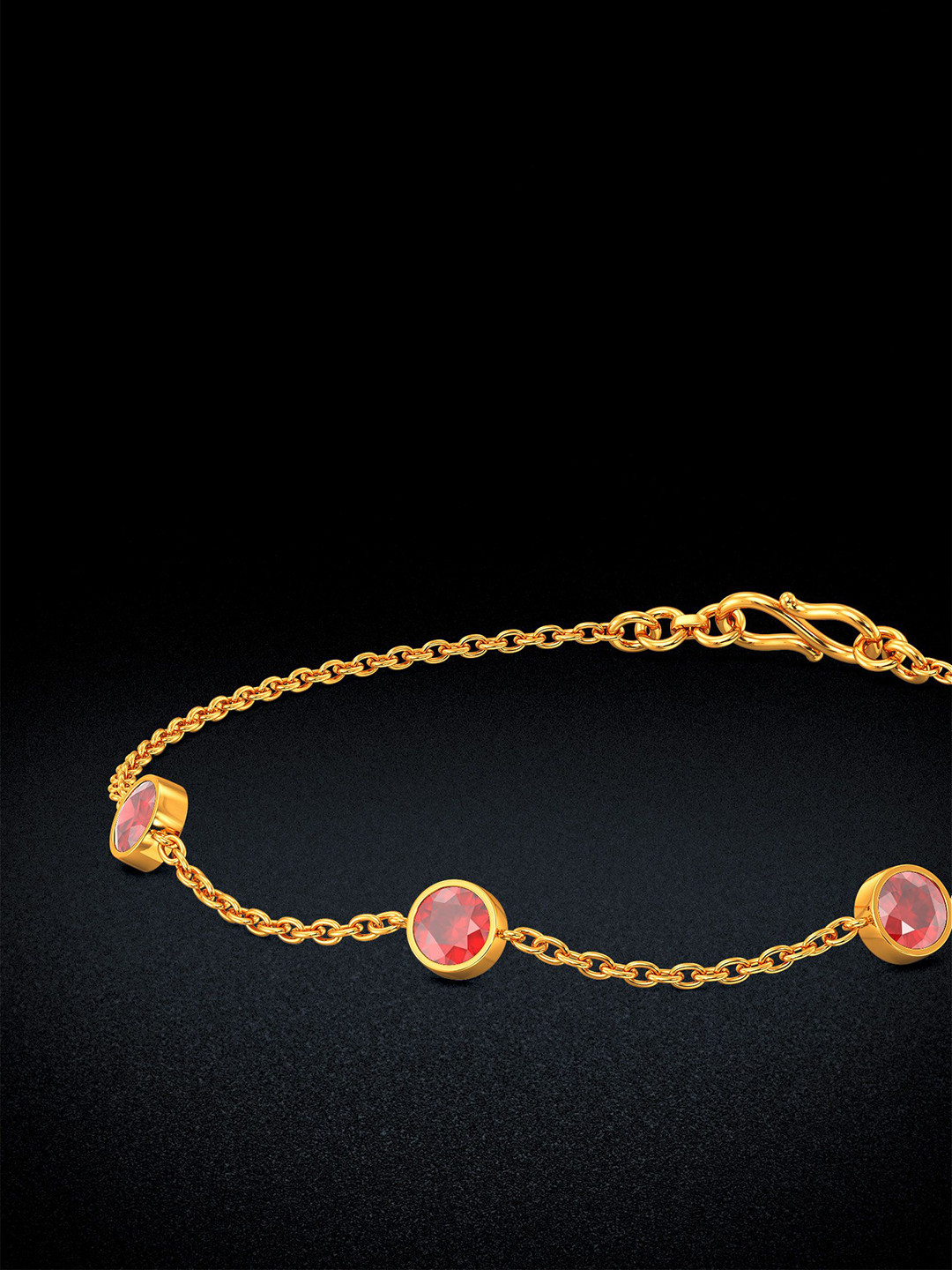 Joyalukkas Delicate Circle Charm Gold Bracelet