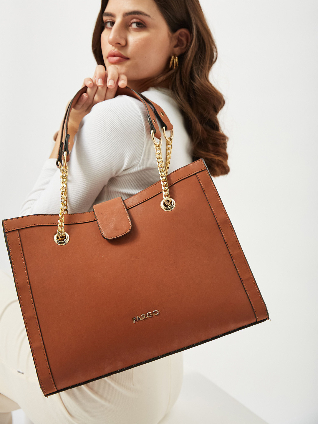FARGO Vegan Leather Fierce Structured Tote Bag