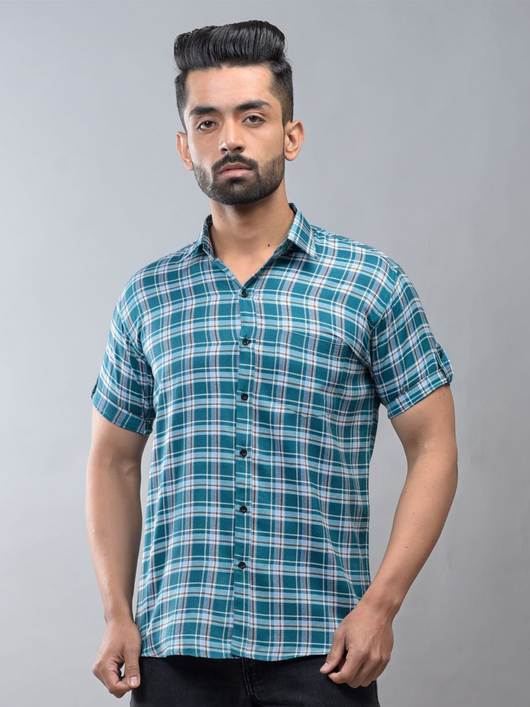 BASE 41 Standard Tartan Checked Short Sleeves Shirt