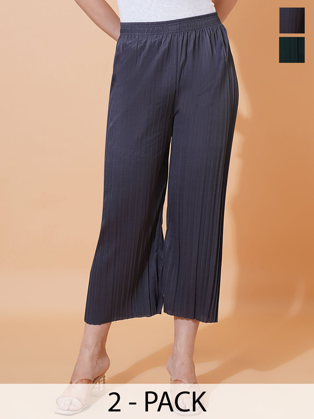 Kushi Flyer Women Pack Of 2 Comfort Regular Fit Trousers