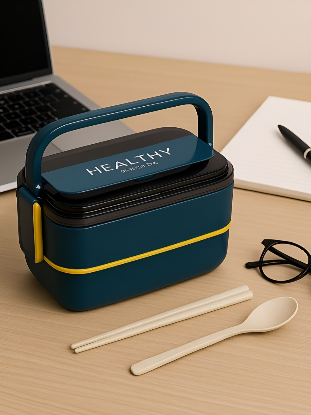 Myntra Elegant Homes Green Stainless Steel Bento Lunch Box