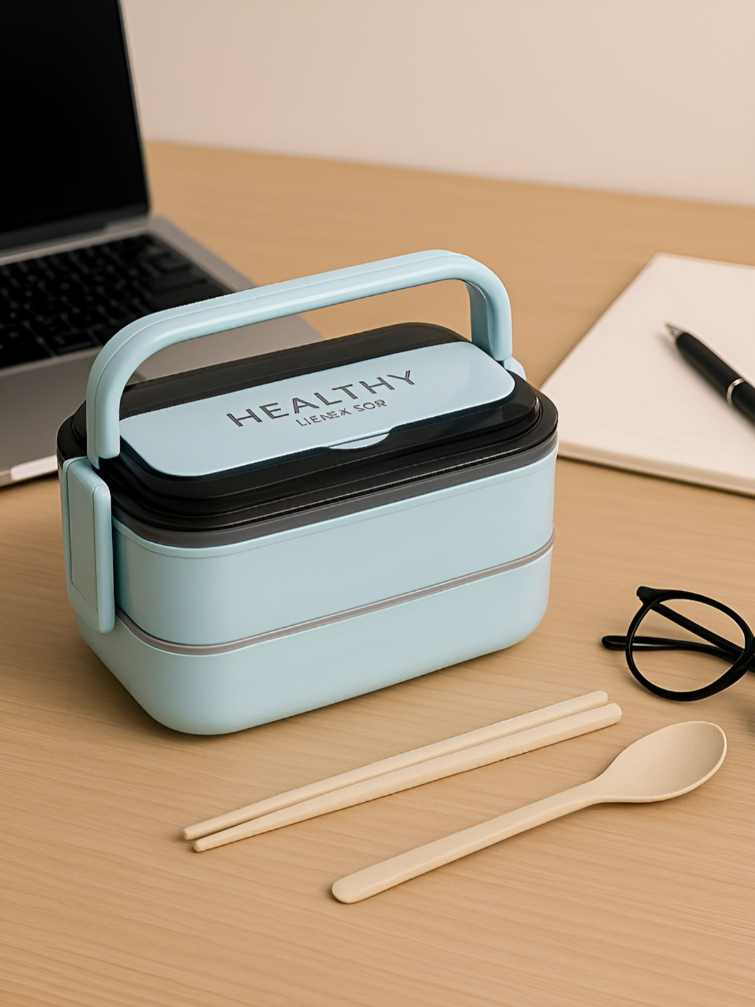 Myntra Elegant Homes Blue Stainless Steel Bento Lunch Box