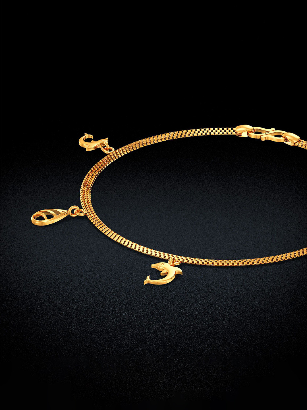 Joyalukkas Whimsical Dolphin Dew Gold Bracelet