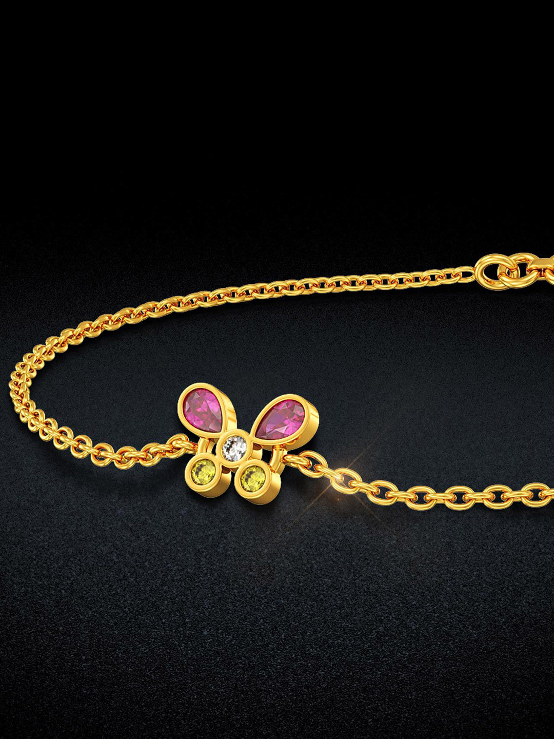 Joyalukkas Pastel Butterfly Charm Gold Bracelet