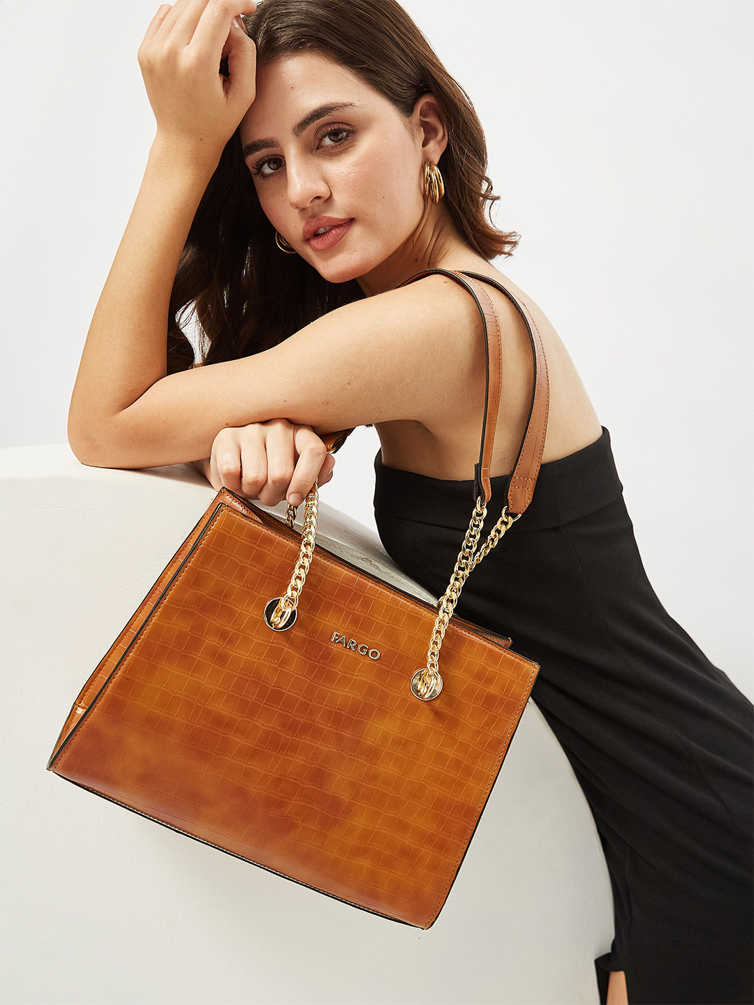 FARGO Vegan Leather Elevate Structured Handheld Bag