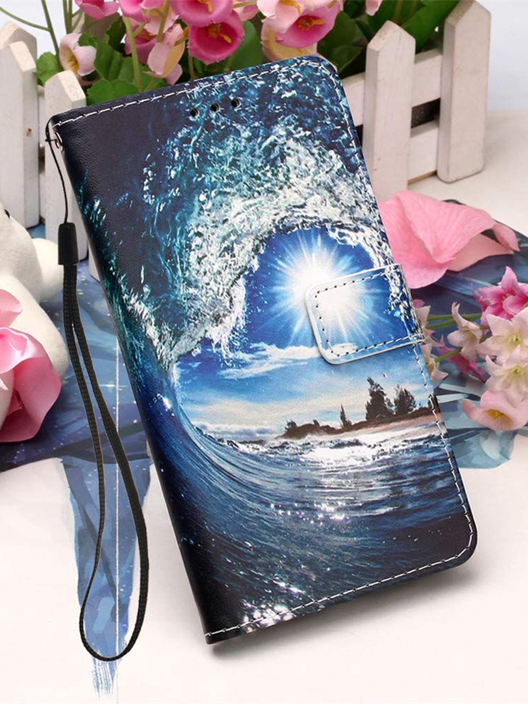 PEEPERLY Abstract Printed iPhone 15 Pro Max Flip Case Mobile Accessories