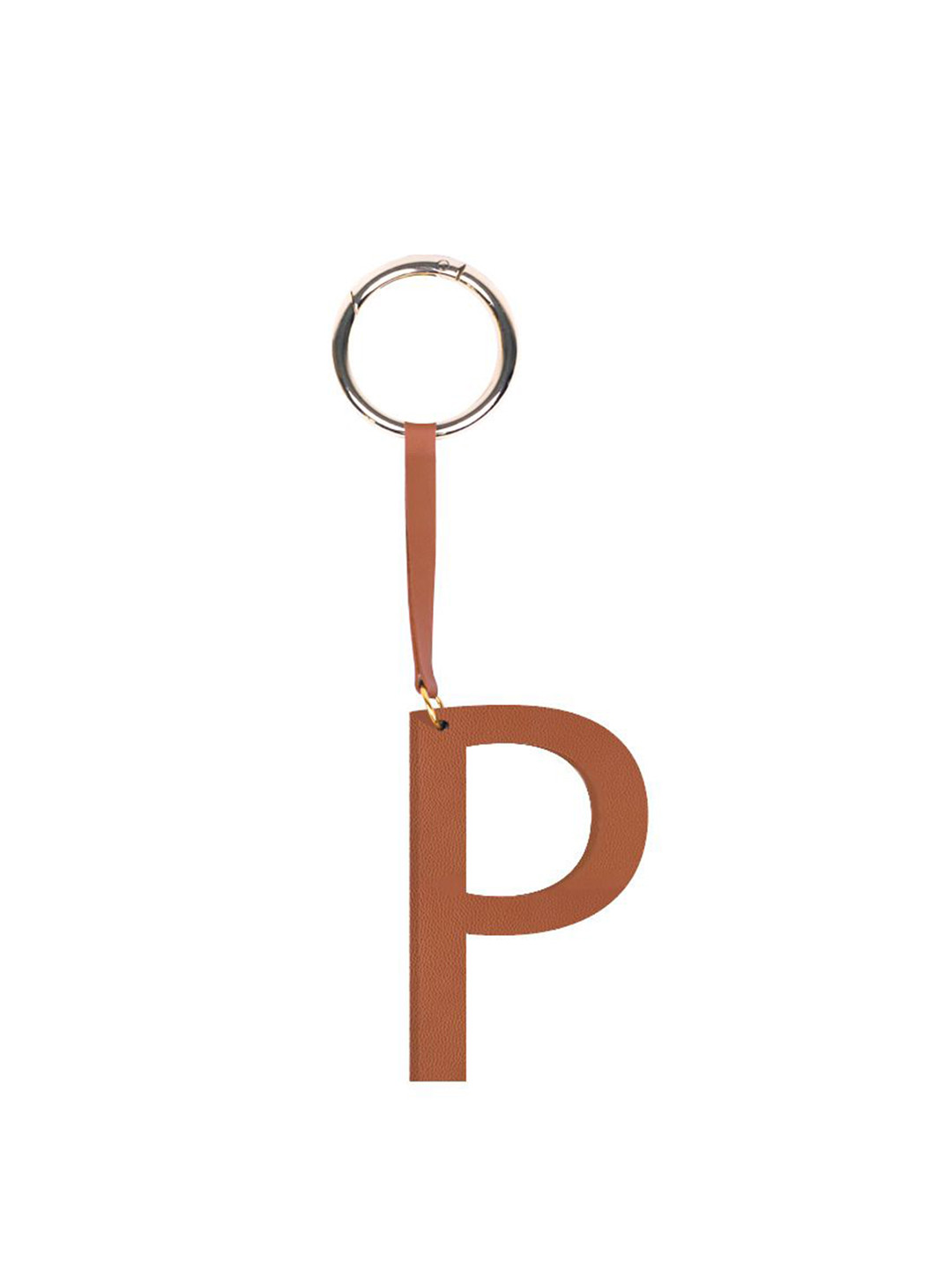 TANN TRIM Tan-Coloured Alphabet P Key Chain