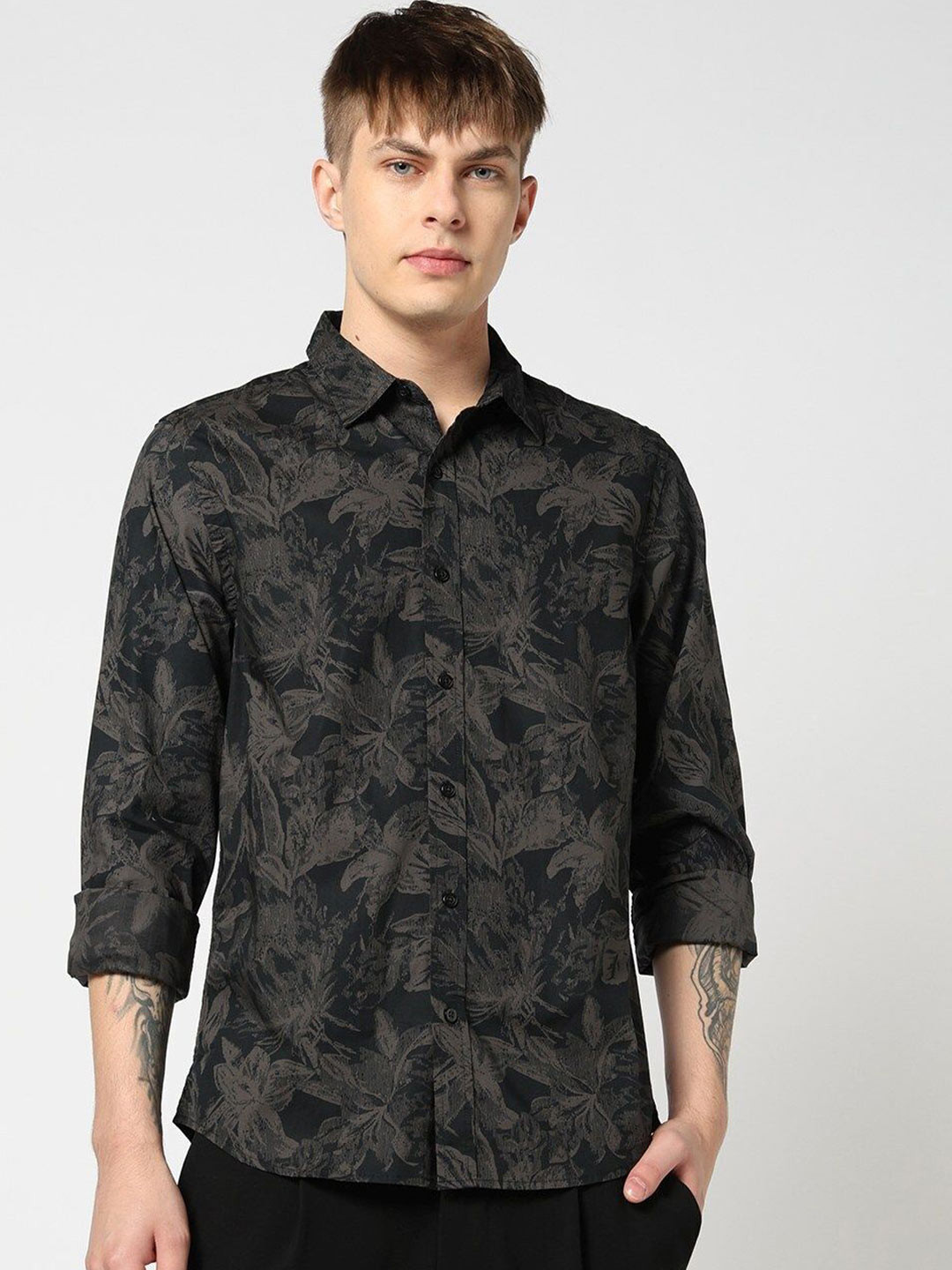 GAP All Over Floral Print Poplin Button Down Slim Fit Cotton Shirt