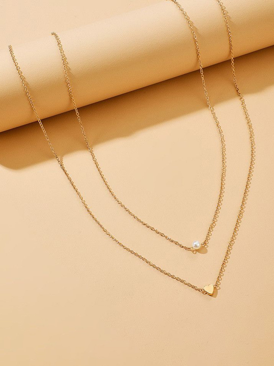 Fabme Set Of 2 Gold-Plated Artificial Beaded Waist Chains